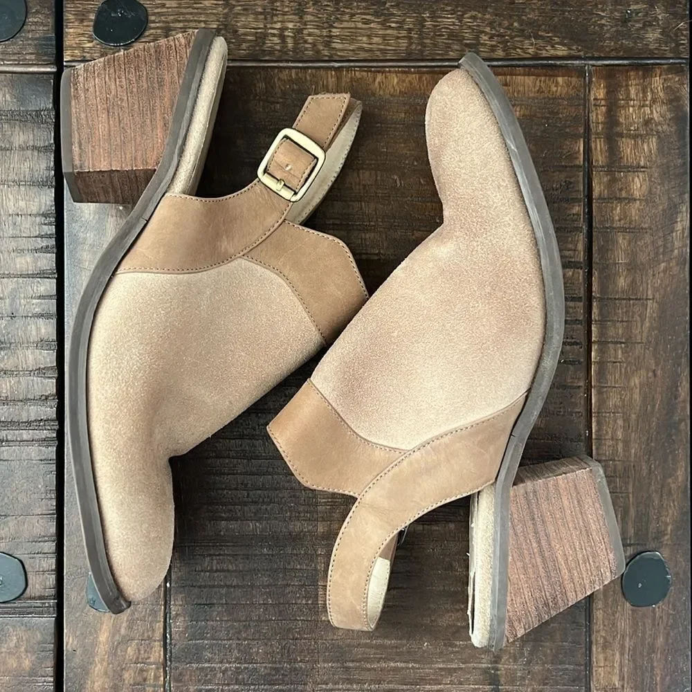 Chocolate Blu Abis Leather Cut Out Boot Slingback‎ Size 8